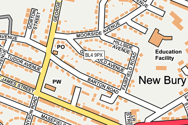 BL4 9PX map - OS OpenMap – Local (Ordnance Survey)