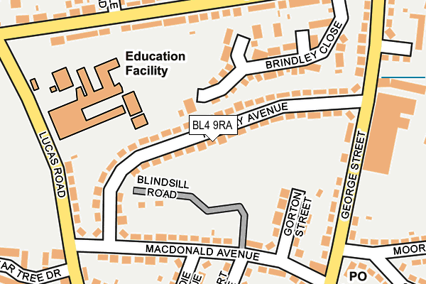 BL4 9RA map - OS OpenMap – Local (Ordnance Survey)