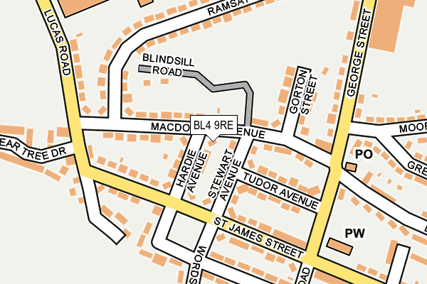 BL4 9RE map - OS OpenMap – Local (Ordnance Survey)