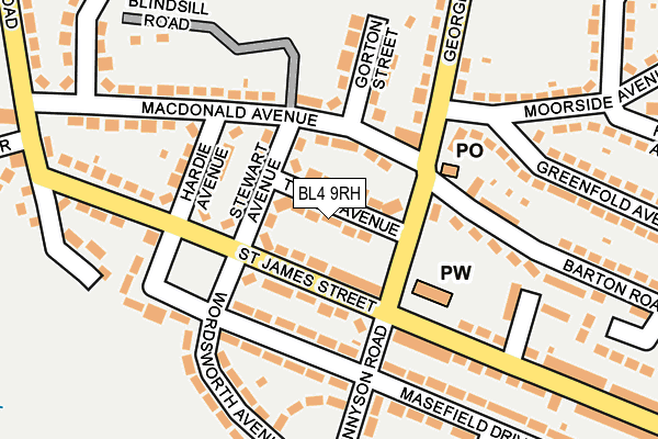 BL4 9RH map - OS OpenMap – Local (Ordnance Survey)