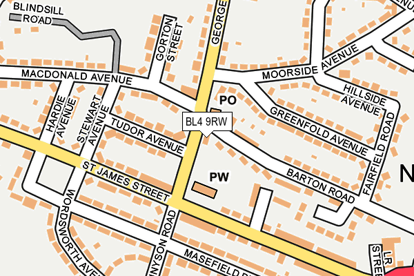 BL4 9RW map - OS OpenMap – Local (Ordnance Survey)