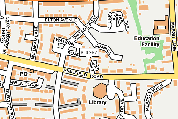 BL4 9RZ map - OS OpenMap – Local (Ordnance Survey)