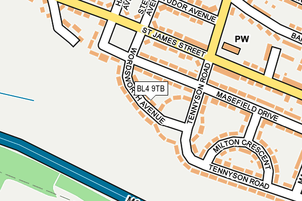BL4 9TB map - OS OpenMap – Local (Ordnance Survey)