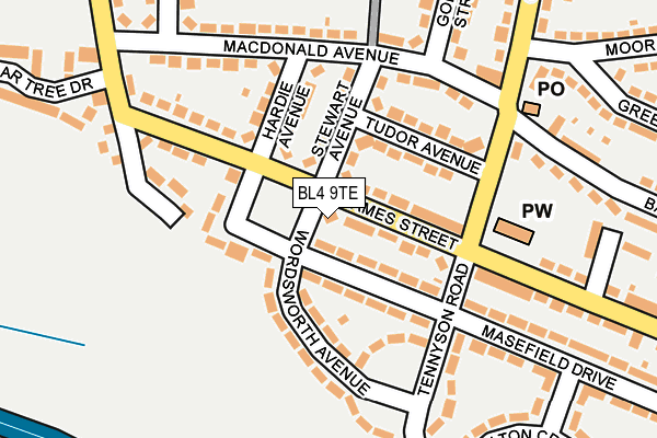 BL4 9TE map - OS OpenMap – Local (Ordnance Survey)