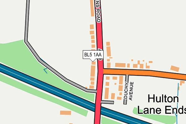 BL5 1AA map - OS OpenMap – Local (Ordnance Survey)