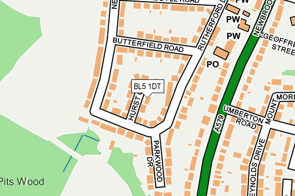 BL5 1DT map - OS OpenMap – Local (Ordnance Survey)