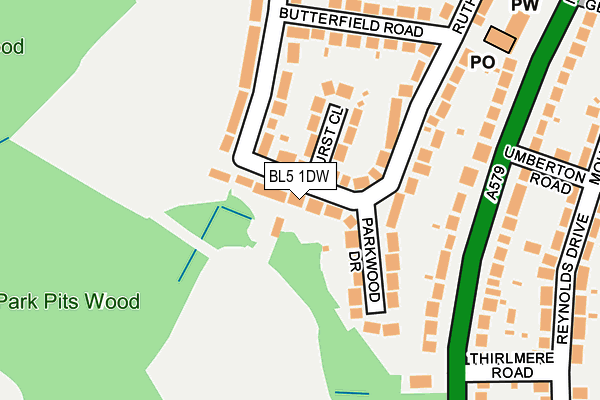 BL5 1DW map - OS OpenMap – Local (Ordnance Survey)