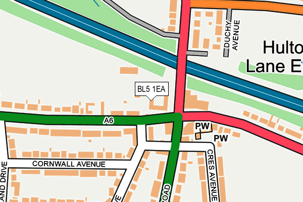 BL5 1EA map - OS OpenMap – Local (Ordnance Survey)
