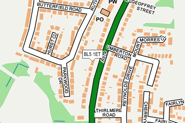 BL5 1ET map - OS OpenMap – Local (Ordnance Survey)