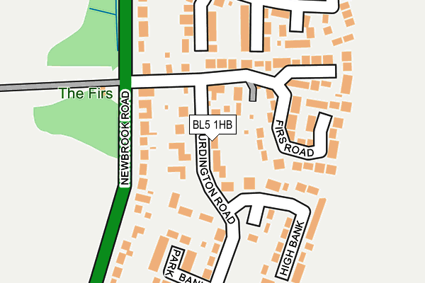 BL5 1HB map - OS OpenMap – Local (Ordnance Survey)