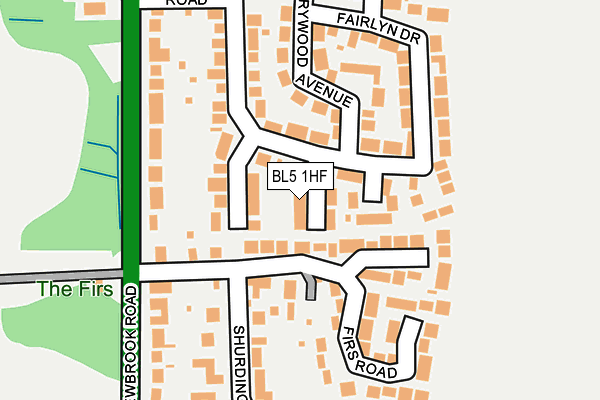 BL5 1HF map - OS OpenMap – Local (Ordnance Survey)