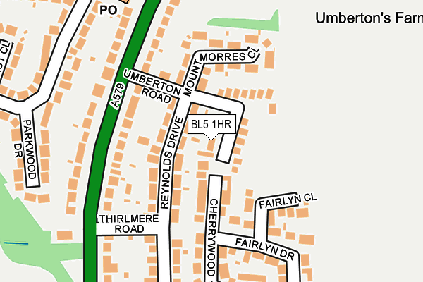 BL5 1HR map - OS OpenMap – Local (Ordnance Survey)