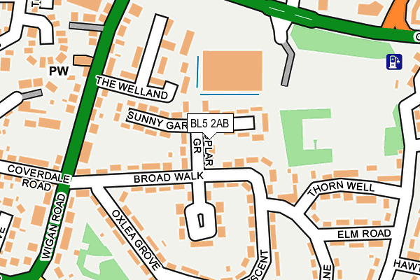 BL5 2AB map - OS OpenMap – Local (Ordnance Survey)