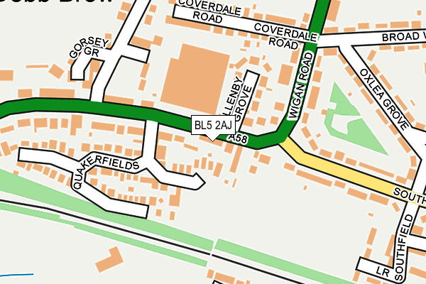BL5 2AJ map - OS OpenMap – Local (Ordnance Survey)
