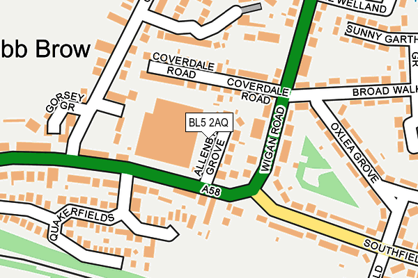 BL5 2AQ map - OS OpenMap – Local (Ordnance Survey)