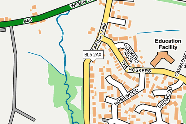 BL5 2AX map - OS OpenMap – Local (Ordnance Survey)