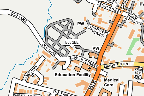 BL5 2BE map - OS OpenMap – Local (Ordnance Survey)