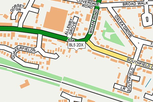 BL5 2DX map - OS OpenMap – Local (Ordnance Survey)