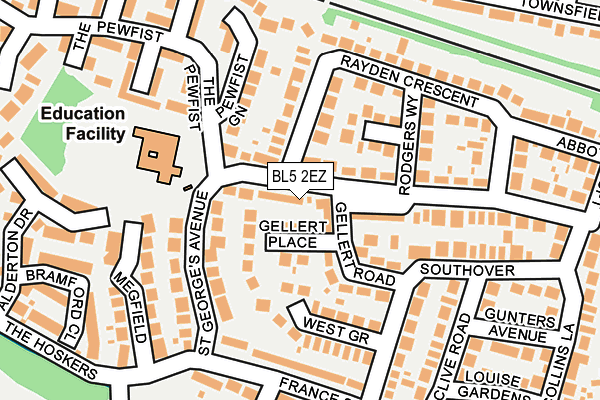 BL5 2EZ map - OS OpenMap – Local (Ordnance Survey)
