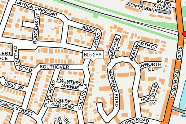 BL5 2HA map - OS OpenMap – Local (Ordnance Survey)
