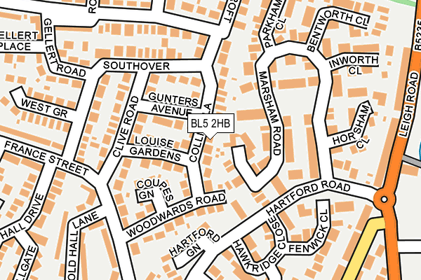 BL5 2HB map - OS OpenMap – Local (Ordnance Survey)