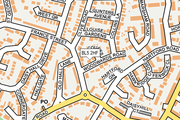 BL5 2HF map - OS OpenMap – Local (Ordnance Survey)