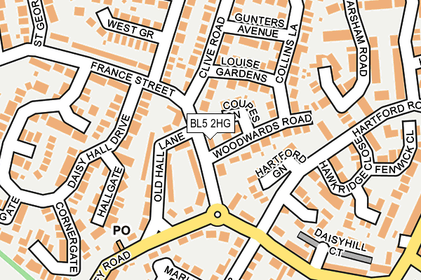 BL5 2HG map - OS OpenMap – Local (Ordnance Survey)