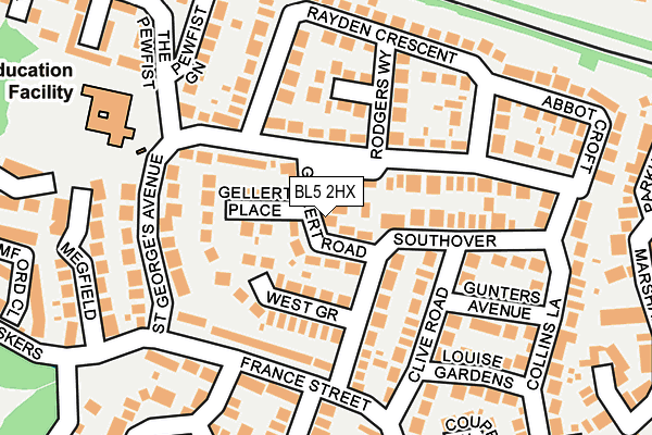 BL5 2HX map - OS OpenMap – Local (Ordnance Survey)