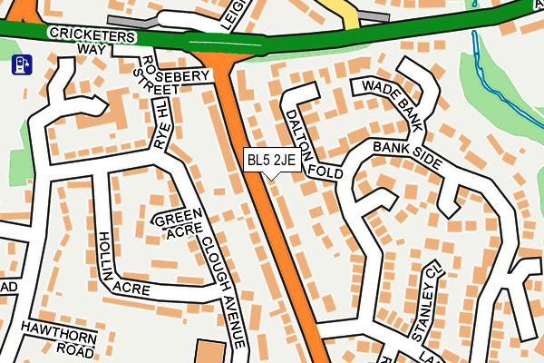 BL5 2JE map - OS OpenMap – Local (Ordnance Survey)