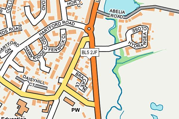 BL5 2JF map - OS OpenMap – Local (Ordnance Survey)