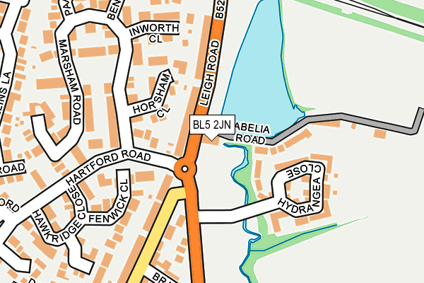 BL5 2JN map - OS OpenMap – Local (Ordnance Survey)