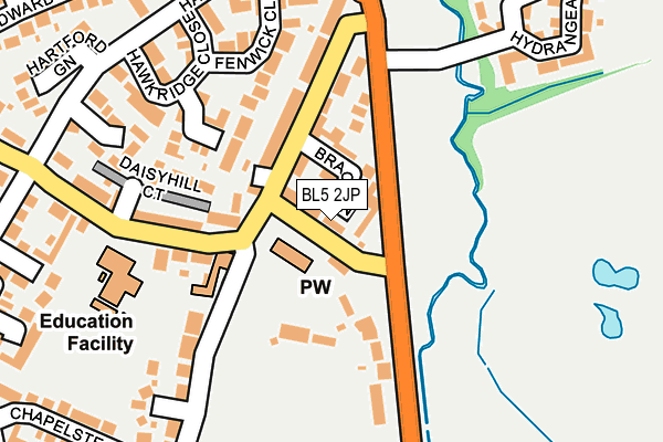 BL5 2JP map - OS OpenMap – Local (Ordnance Survey)