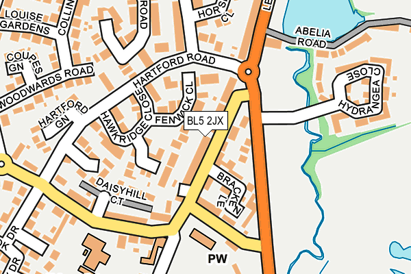 BL5 2JX map - OS OpenMap – Local (Ordnance Survey)