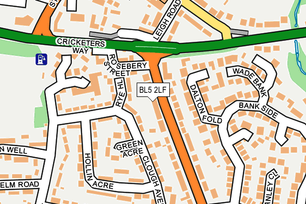 BL5 2LF map - OS OpenMap – Local (Ordnance Survey)