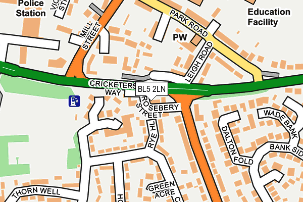BL5 2LN map - OS OpenMap – Local (Ordnance Survey)