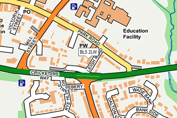 BL5 2LW map - OS OpenMap – Local (Ordnance Survey)