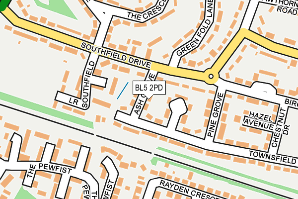 BL5 2PD map - OS OpenMap – Local (Ordnance Survey)