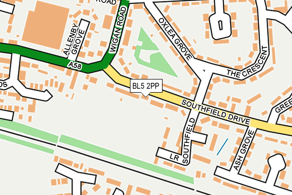 BL5 2PP map - OS OpenMap – Local (Ordnance Survey)
