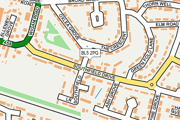BL5 2PQ map - OS OpenMap – Local (Ordnance Survey)
