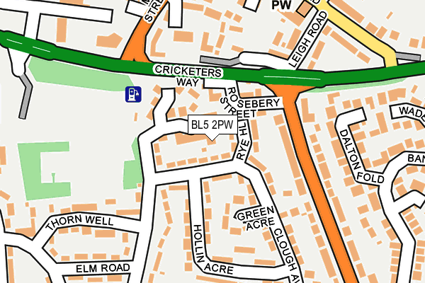 BL5 2PW map - OS OpenMap – Local (Ordnance Survey)