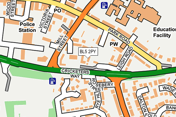 BL5 2PY map - OS OpenMap – Local (Ordnance Survey)