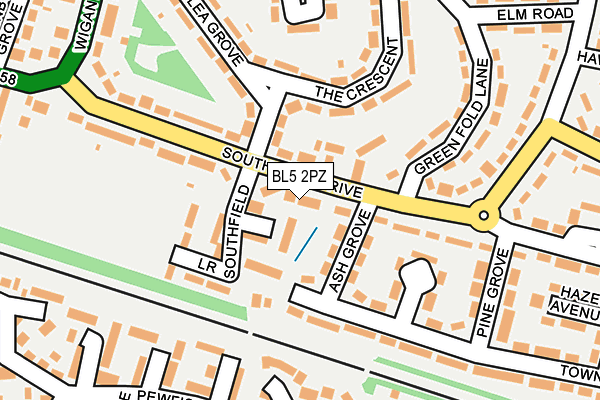 BL5 2PZ map - OS OpenMap – Local (Ordnance Survey)