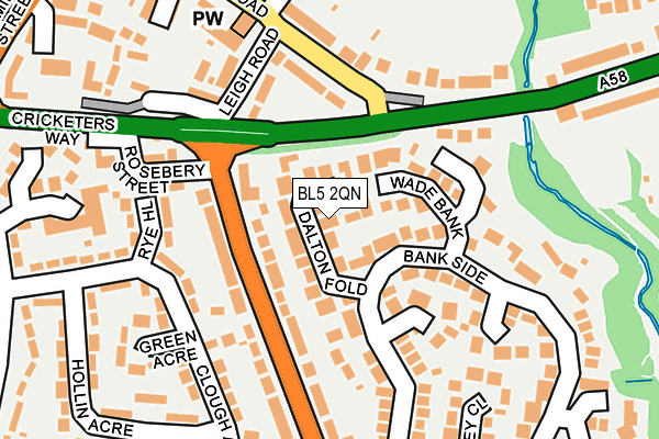 BL5 2QN map - OS OpenMap – Local (Ordnance Survey)