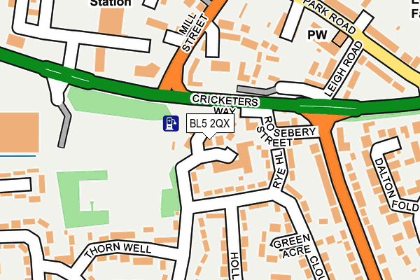 BL5 2QX map - OS OpenMap – Local (Ordnance Survey)