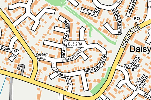 BL5 2RA map - OS OpenMap – Local (Ordnance Survey)