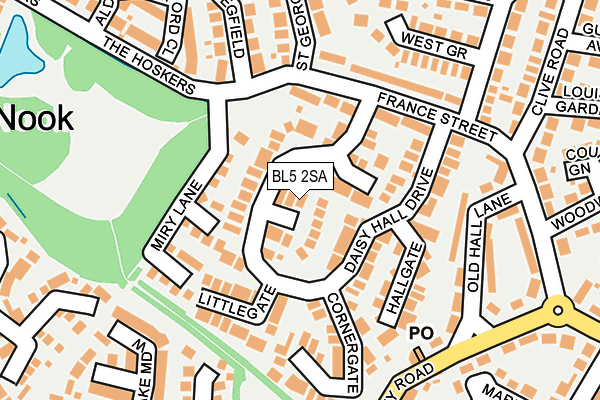 BL5 2SA map - OS OpenMap – Local (Ordnance Survey)