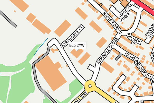 BL5 2YW map - OS OpenMap – Local (Ordnance Survey)