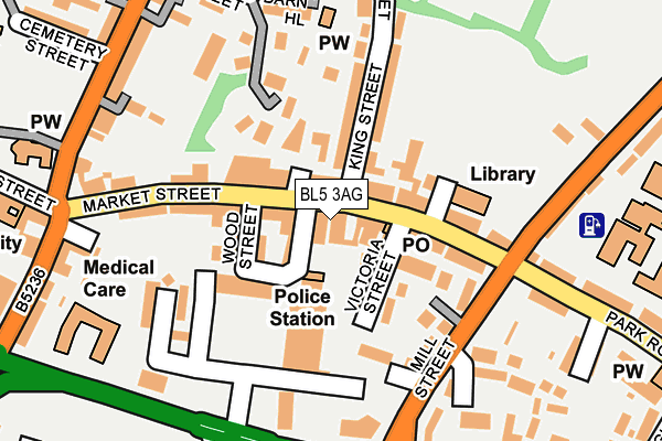BL5 3AG map - OS OpenMap – Local (Ordnance Survey)