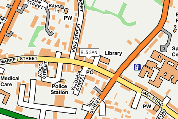 BL5 3AN map - OS OpenMap – Local (Ordnance Survey)