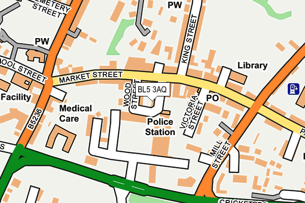 BL5 3AQ map - OS OpenMap – Local (Ordnance Survey)